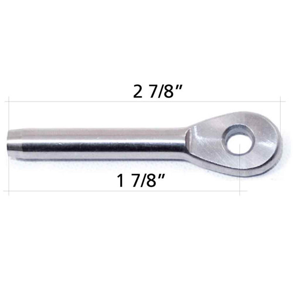 Indital 316 Stainless Steel Eye Bolt Wire Cable Crimp Connector